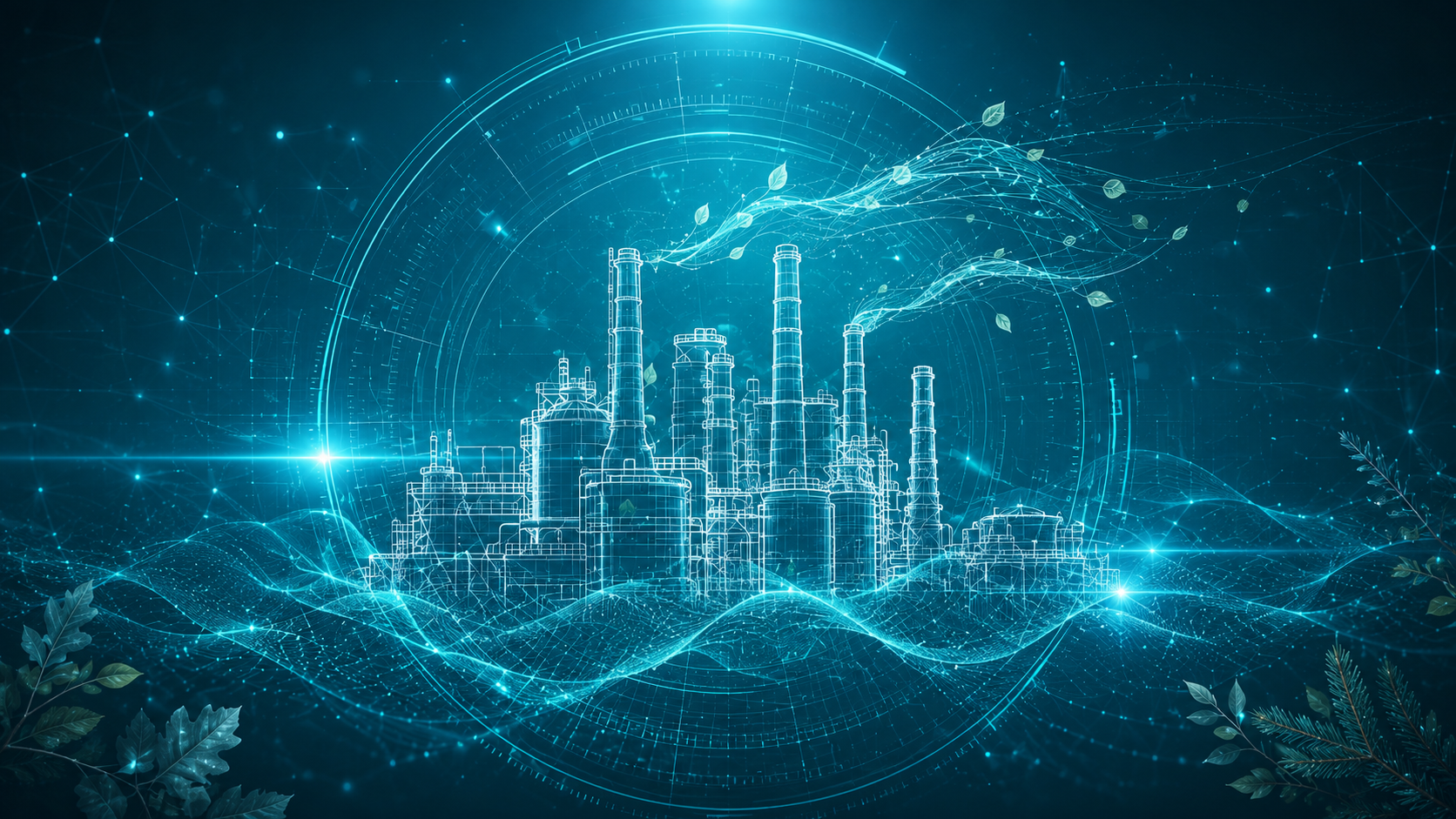 Industrieanlage und grüne Landschaft — WOVIRO Umweltschutz